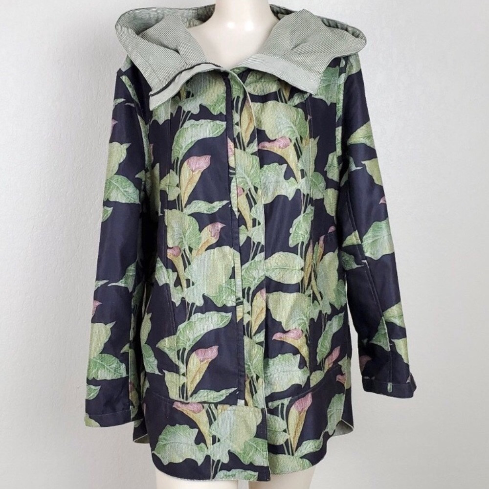 Lindi Sage Green Floral Sage Reversible Coat